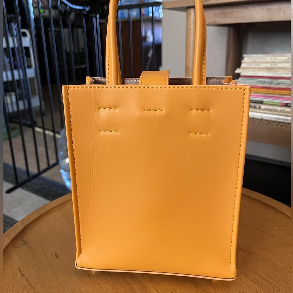 N21 Yellow Leather Mini Shopper - Picture 6 of 8
